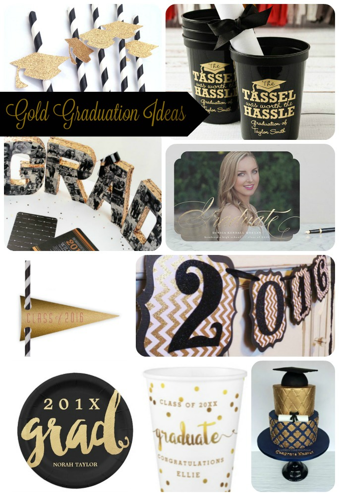 Gold Graduation Ideas- See this awesome round up of Gold Graduation ideas on B. Lovely Events