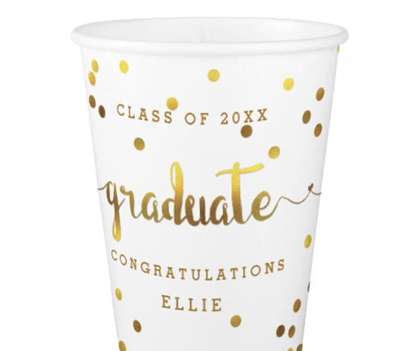 Love this Zazzle Gold Confetti Graduation Cup- See More Gold Graduation Ideas on B. Lovely Events