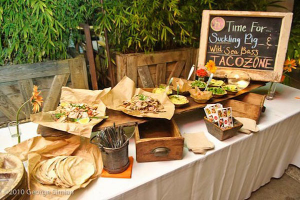 Lovely taco bar set up- See more lovely Taco Bars On B. Lovely Events