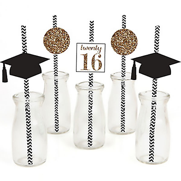 Tassel-Worth-The-Hassle-Gold-Graduation-Beverage-Decoration - See More Gold Graduation Ideas on B. Lovely Events