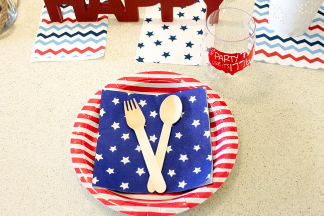 4th Of July Stars and strips place setting-B. Lovely Events