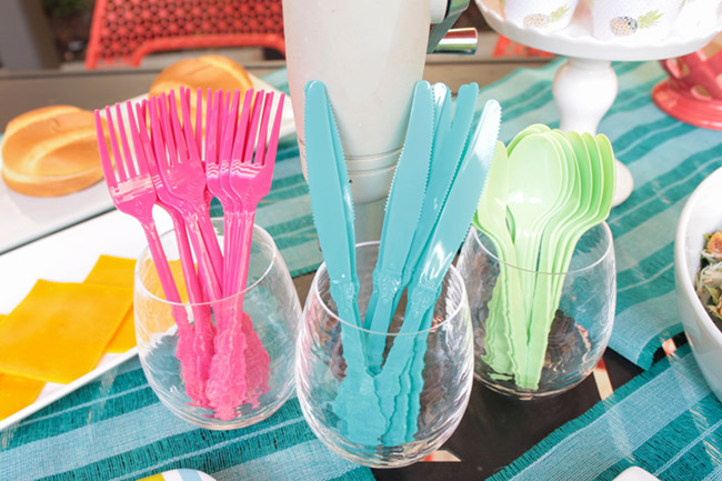 Bright And Colorful Utencils For Summer. - B. Lovely Events