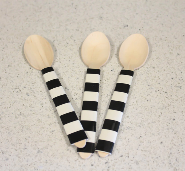 DIY Wrapped Wooden Forks And Spoons