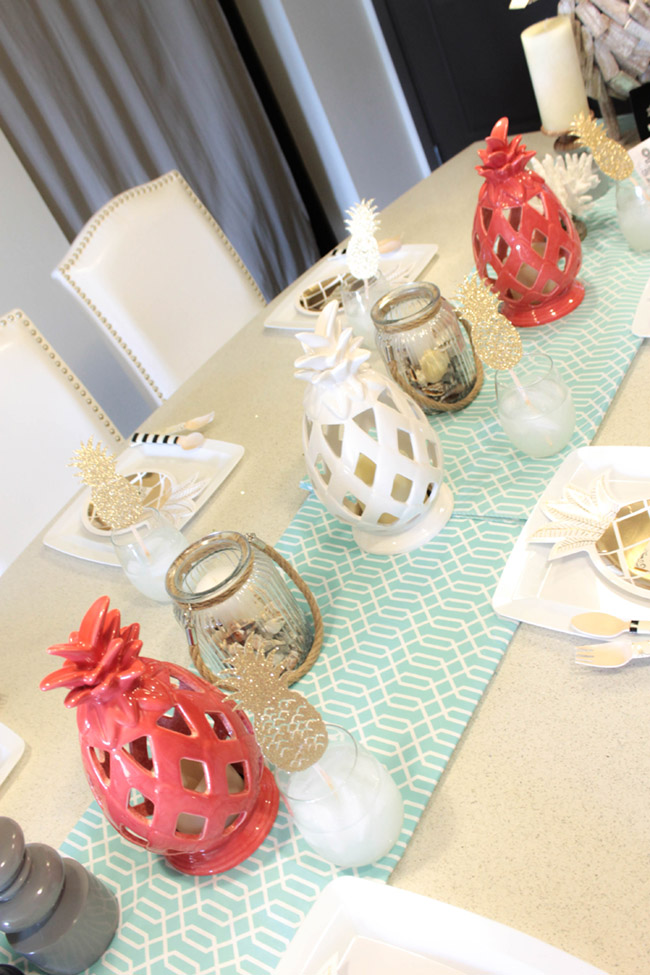 Father's Day Nautical Pineapple Tablescape - See how adorable this table is on B. Lovely Events!