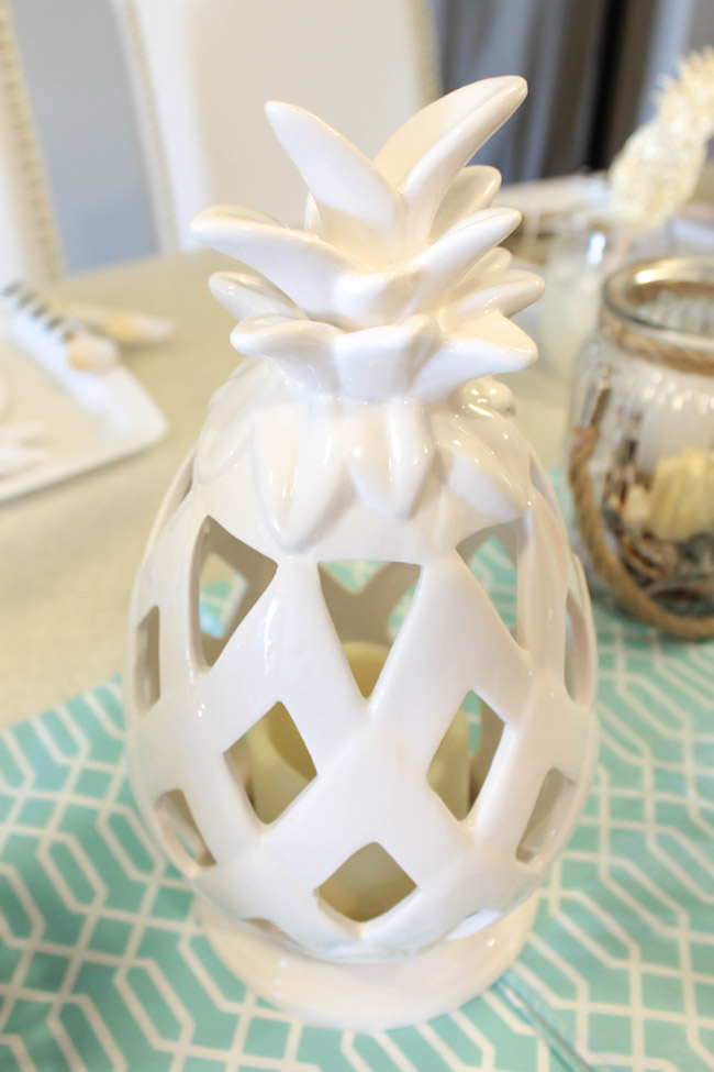 Father's Day Nautical Pineapple Tablescape - See how adorable this table is on B. Lovely Events!