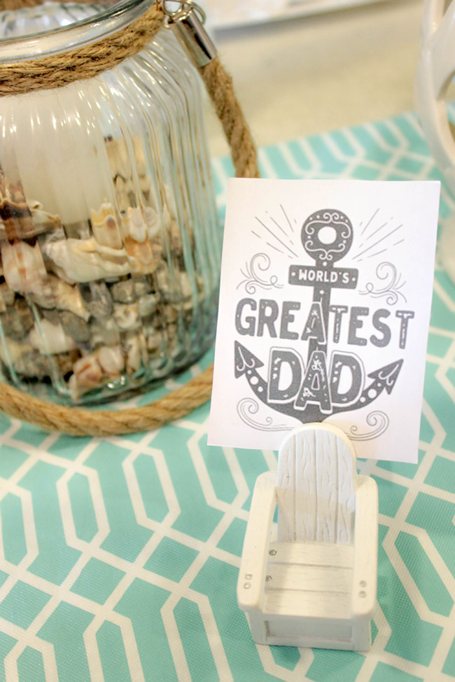 Father's Day Nautical Pineapple Tablescape - See how adorable this table is on B. Lovely Events!