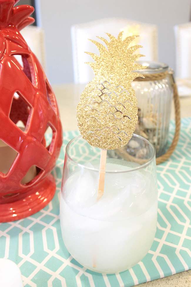 Father's Day Nautical Pineapple Tablescape - See how adorable this table is on B. Lovely Events!