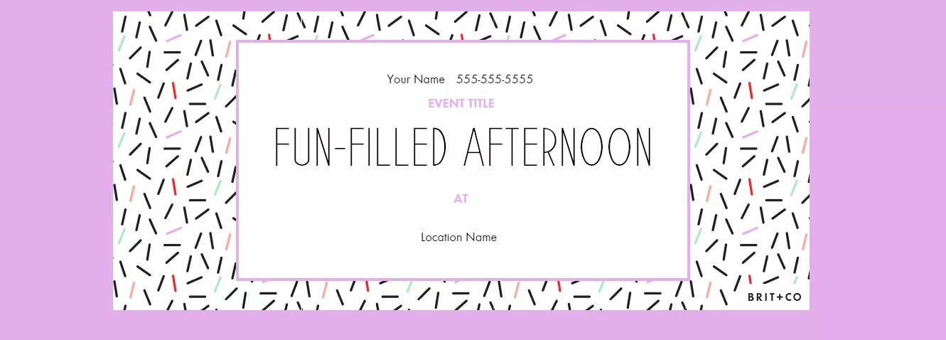 Fun Filled Afternoon SUmmer Invite