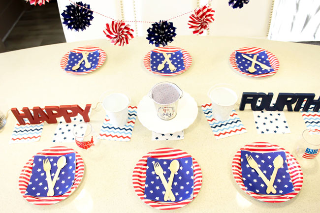 Fun Stars And Stripes 4th of July Tablescape- B. Lovely Events