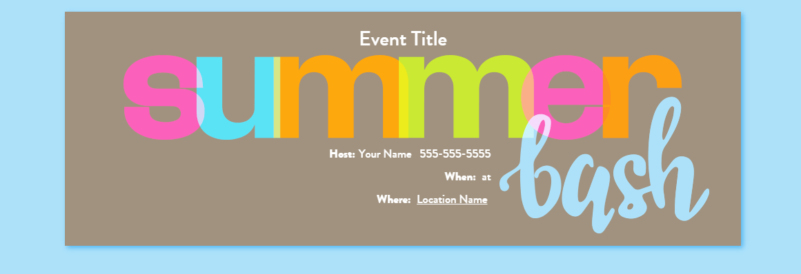 Summer Bash Ice Cream Party Invitation