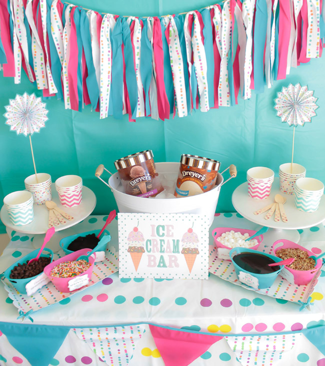 Summer Fun Ice Cream Party Full Of Colors & Polka Dots - See more ice cream party ideas on B. Lovely Events