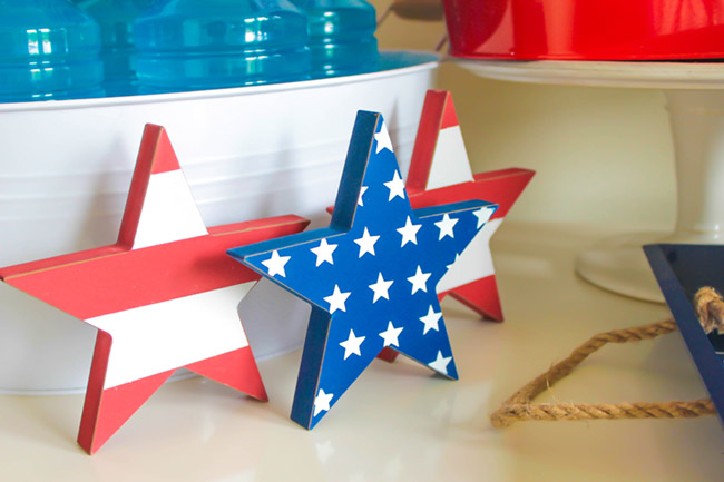 4th Of July Red white and blue Stars decor- B. Lovely Events