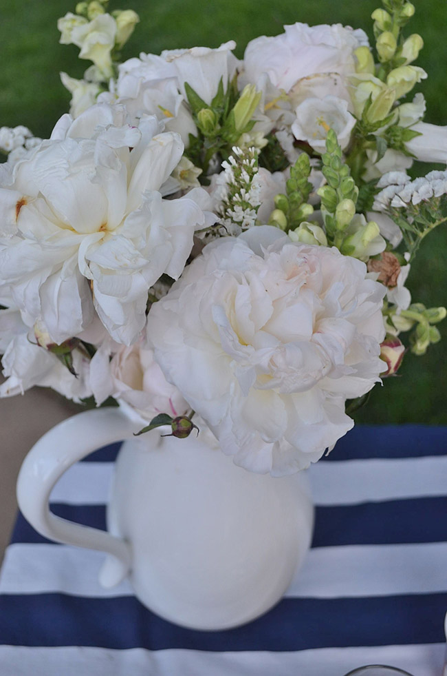 4th Of July White Centerpiece -See All Of The Lovely Party Details on B. Lovely Events!