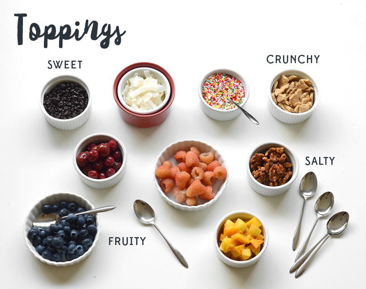 Toppings for an ice cream sundae bar!