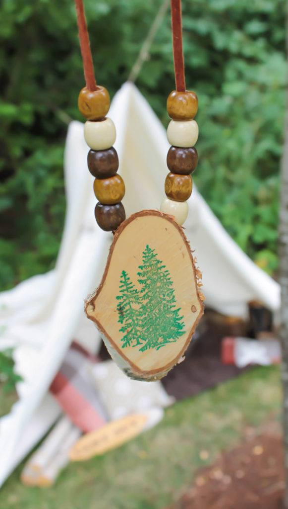 Fun Kids camp out nature necklaces - See More Lovely Kid's Camp Out Ideas on B. Lovely Events