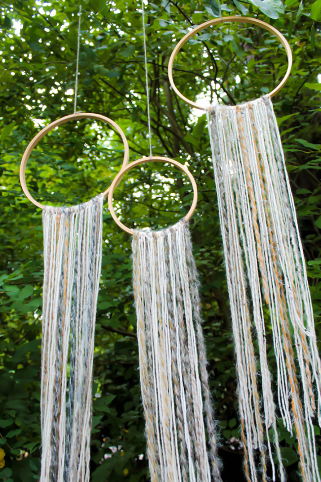 Kids Campout Dreamcatchers- See how to make them on B. Lovely Events