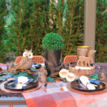 Rustic and woodsy Alfresco Tablescape- See More Woodsy Tablescape Details On B. Lovely Events
