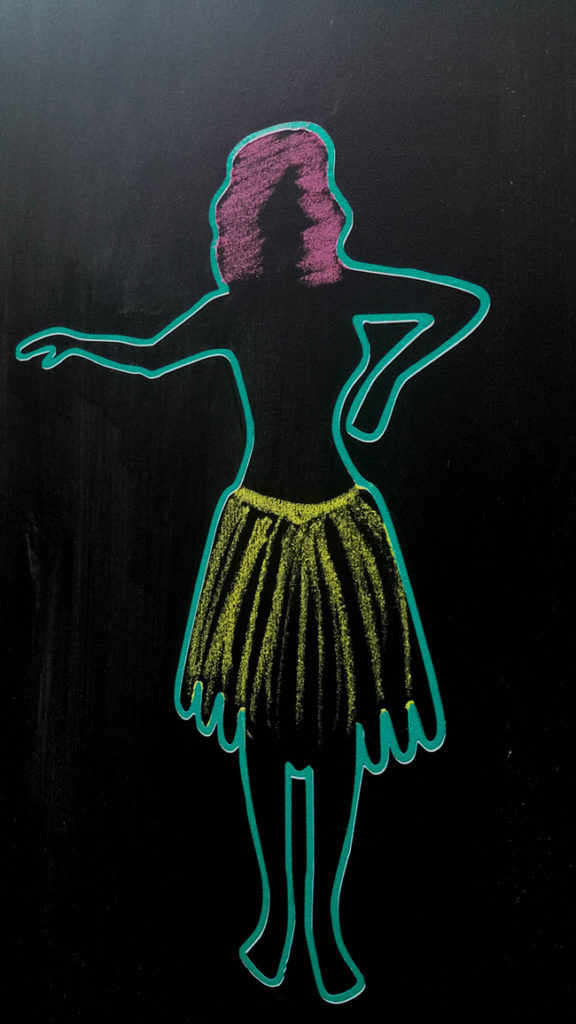 hula-chalkboard-girl-at-tropical-party