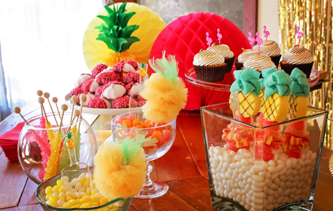 Pineapple Party Flamingo Party Dessert Bar