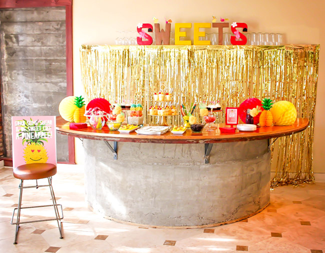 Sweets Bar At Flamingo Party