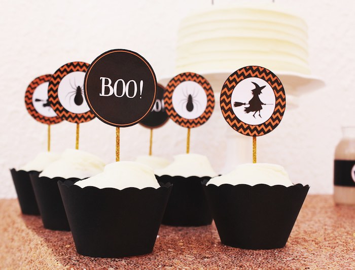 Halloween Silhouette Cupcakes and toppers