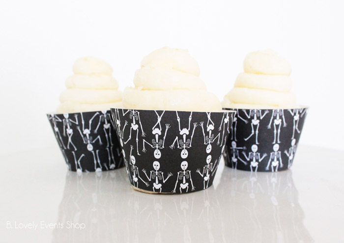 Skeleton Halloween Cupcake Wrappers- Get Them At B. Lovely Events Shop