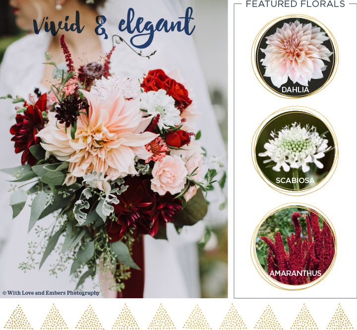 Wild and elegant Fall wedding bouquet