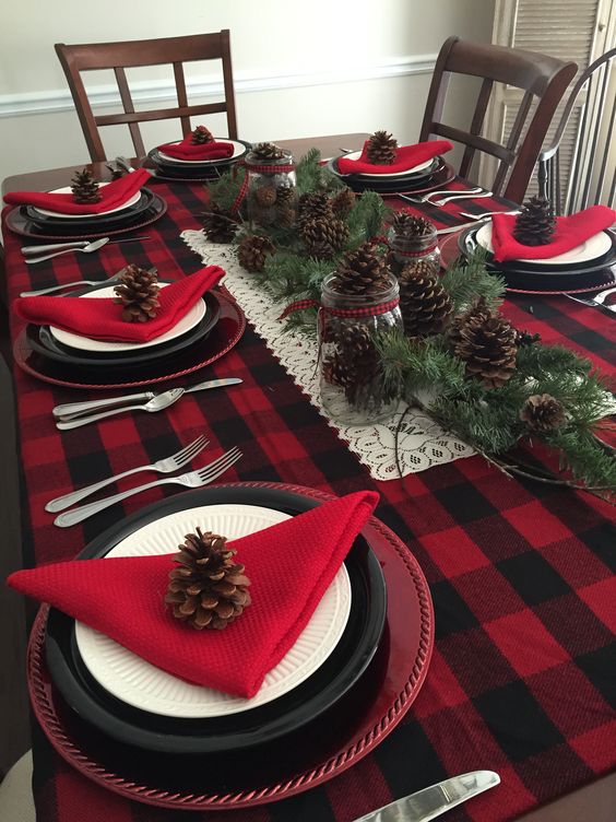 Buffalo Plaid Christmas Table- See More Buffalo Check Ideas on B. Lovely Events