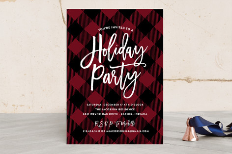Buffalo Plaid Invitation for a holiday party, so cute- See More Buffalo Check Ideas on B. Lovely Events