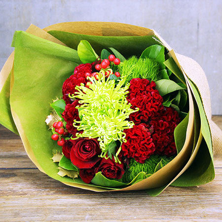 Christmas Red And Green Bouquet