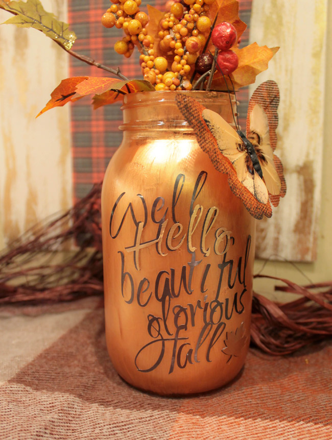 DIY Fall Mason Jars- See How To Make Them On B. Lovely Events