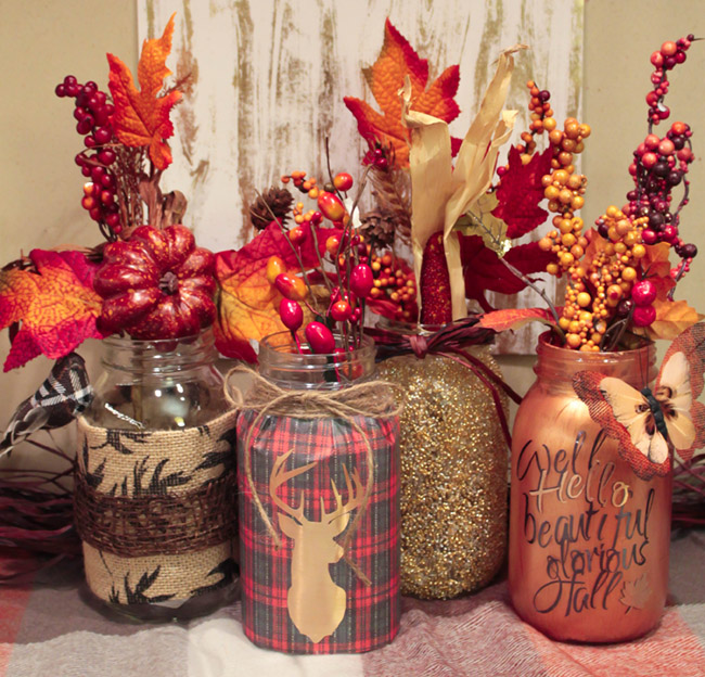 DIY Fall Mason Jars- Get the Instructions on B. Lovely Events