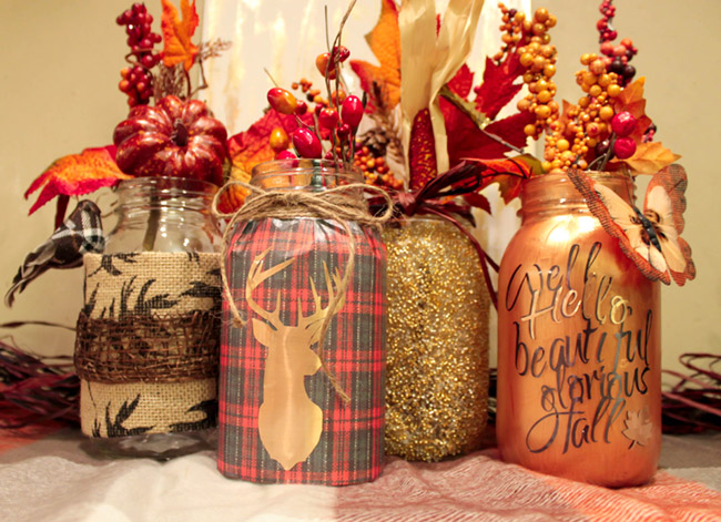 DIY Fall Mason Jars- So Lovely! Get the Step By Step Instructions on B. Lovely Events