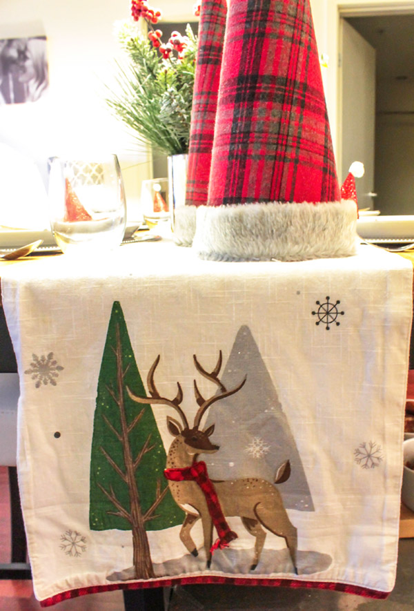 love this festive Christmas runner on this table - B. Lovely Events