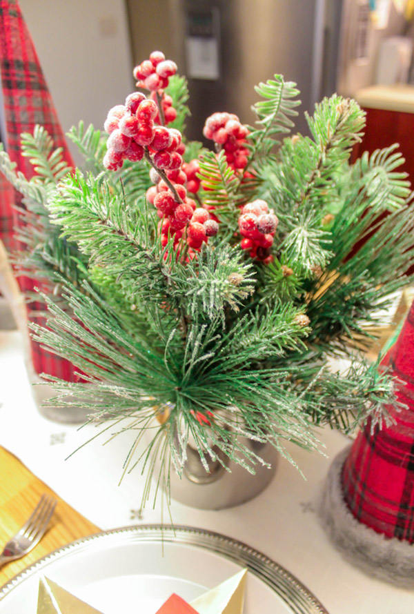 This frosted berry centerpiece is perfect for Christmas- B. Lovely Events