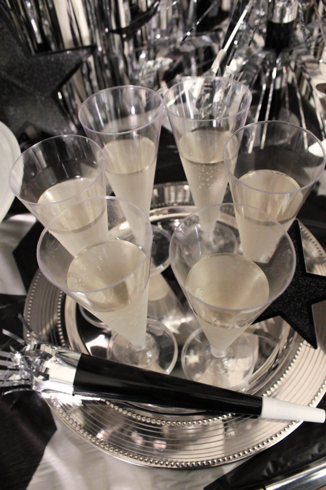 New Years eve party champagne flutes With Amols & B. Lovely Events