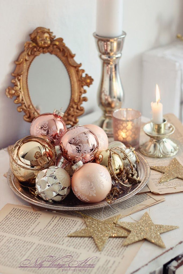 Rose Gold Chirstmas Home Decor