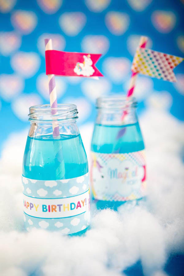 Fun Unicorn Party Drinks- See more lovely Unicorn Party ideas on B. Lovely Events