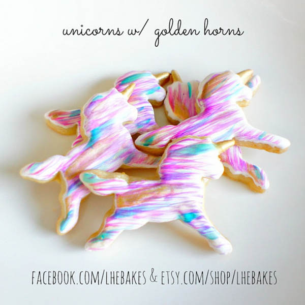 Love these Watercolor Unicorn Cookies- See more lovely Unicorn Party Ideas on B. Lovely Events