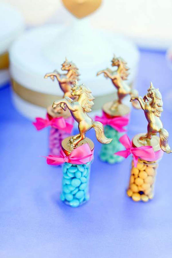 Lovely Unicorn Favors- see more unicorn party ideas on B. Lovely Events