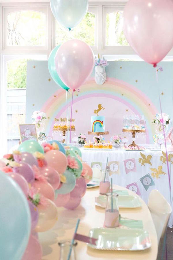 Lovely Unicorn Party Decorations- See more cute Unicorn Party Ideas on B. Lovely Events!