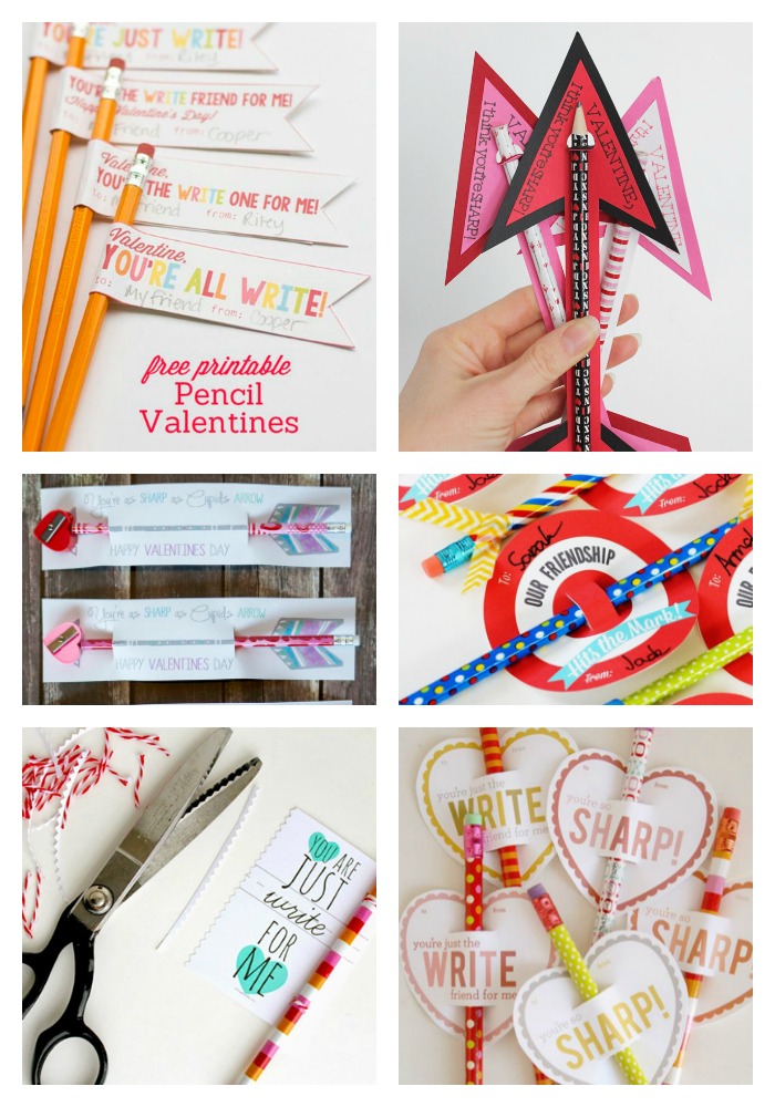 Free Printable Heart Valentine Cards To Give With Pencils » A Home