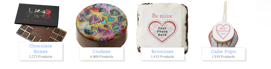 Zazzle custom desserts for Valentines day!