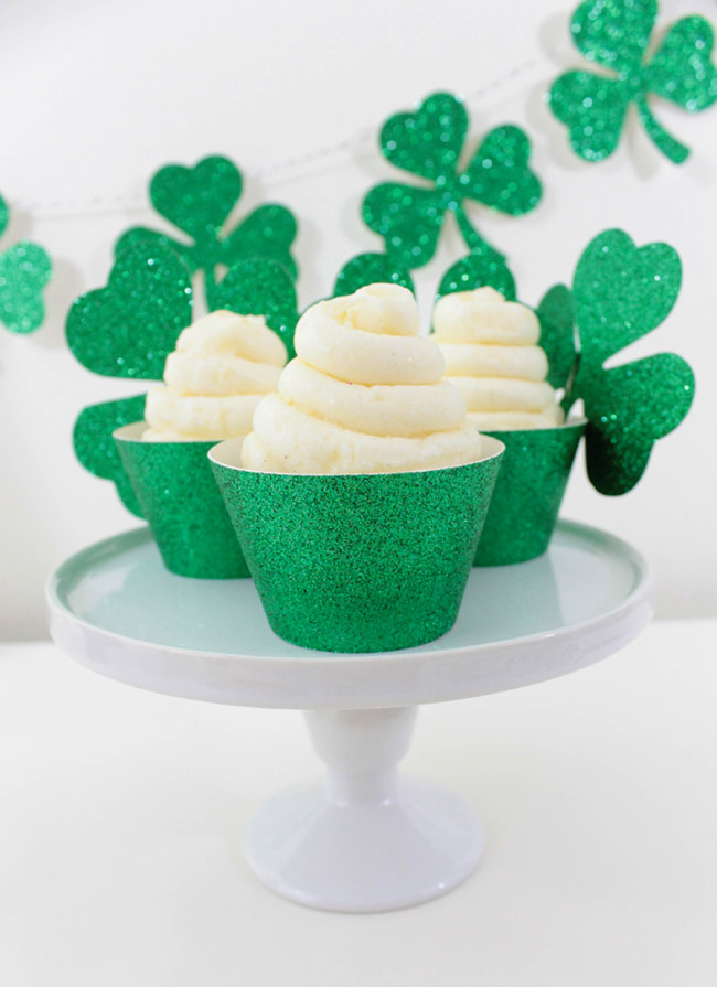 DIY St. Patrick's Day Green Cupcake Wrappers - B. Lovely Events