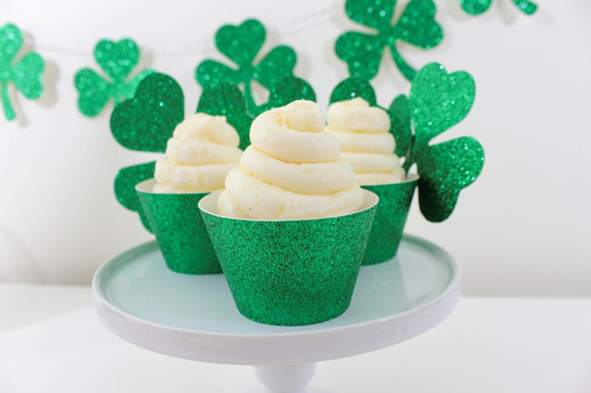 DIY St. Patrick's Day Green Cupcake Wrappers- B. Lovely Events