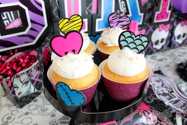 Love these Monster High Party Cupcakes!- See more cute party ideas on B. Lovely Events