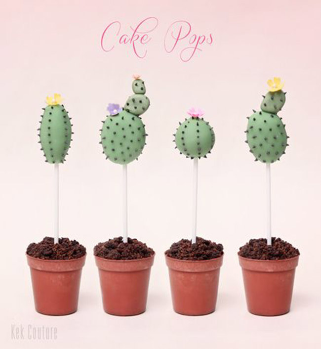 Cactus Cake Pops- SO cute! - See Lovely & Fun Cactus Ideas on B. Lovely Events