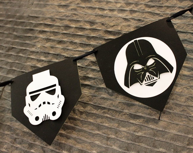 DIY Star Wars Banner May The 4th Be With You - See how to make these dark side characters on B. Lovely Events
