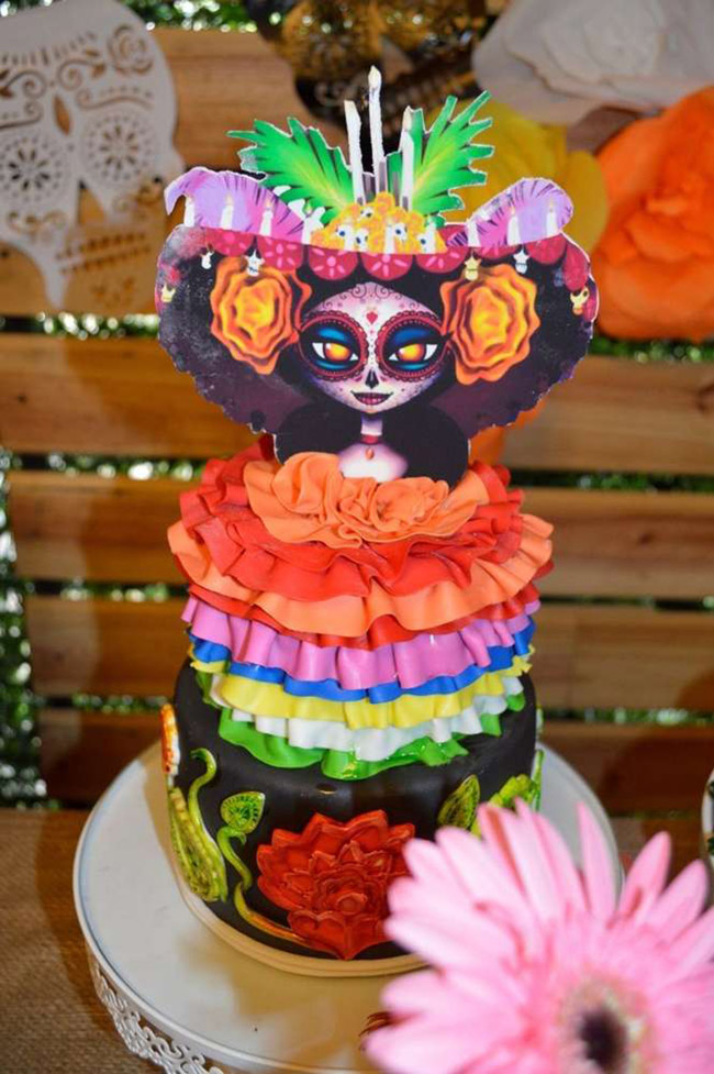 Day of the Dead Fiesta Cake!- See more fiesta cakes on B. Lovely Events