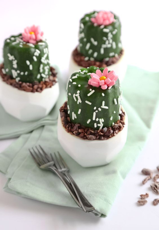 Mini Potted Cactus Cakes! - See Lovely & Fun Cactus Ideas on B. Lovely Events